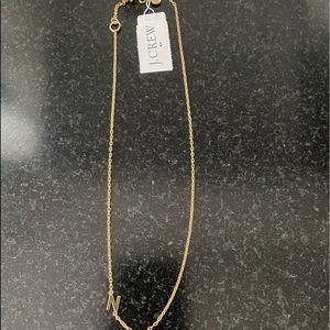 NWT J. Crew N dainty initial necklace
